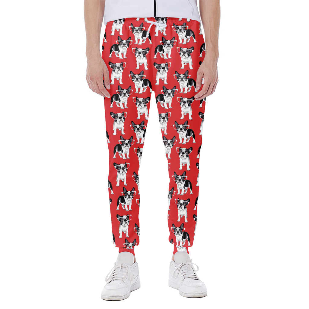 French Bulldog With Glasses Print Scuba Joggers