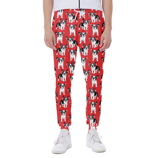 French Bulldog With Glasses Print Scuba Joggers