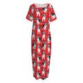 French Bulldog With Glasses Print Short Sleeve Long Nightdress