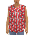 French Bulldog With Glasses Print Sleeveless Baseball Jersey