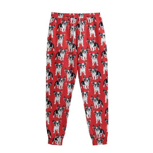 French Bulldog With Glasses Print Sweatpants