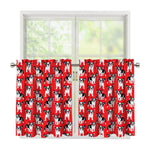 French Bulldog With Glasses Print Tier Curtains