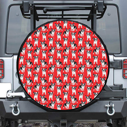 French Bulldog With Glasses Print Tire Cover