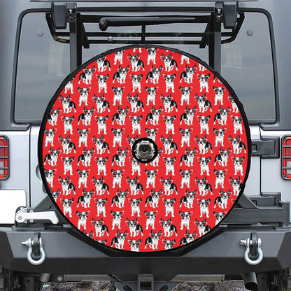 French Bulldog With Glasses Print Tire Cover With Camera Hole