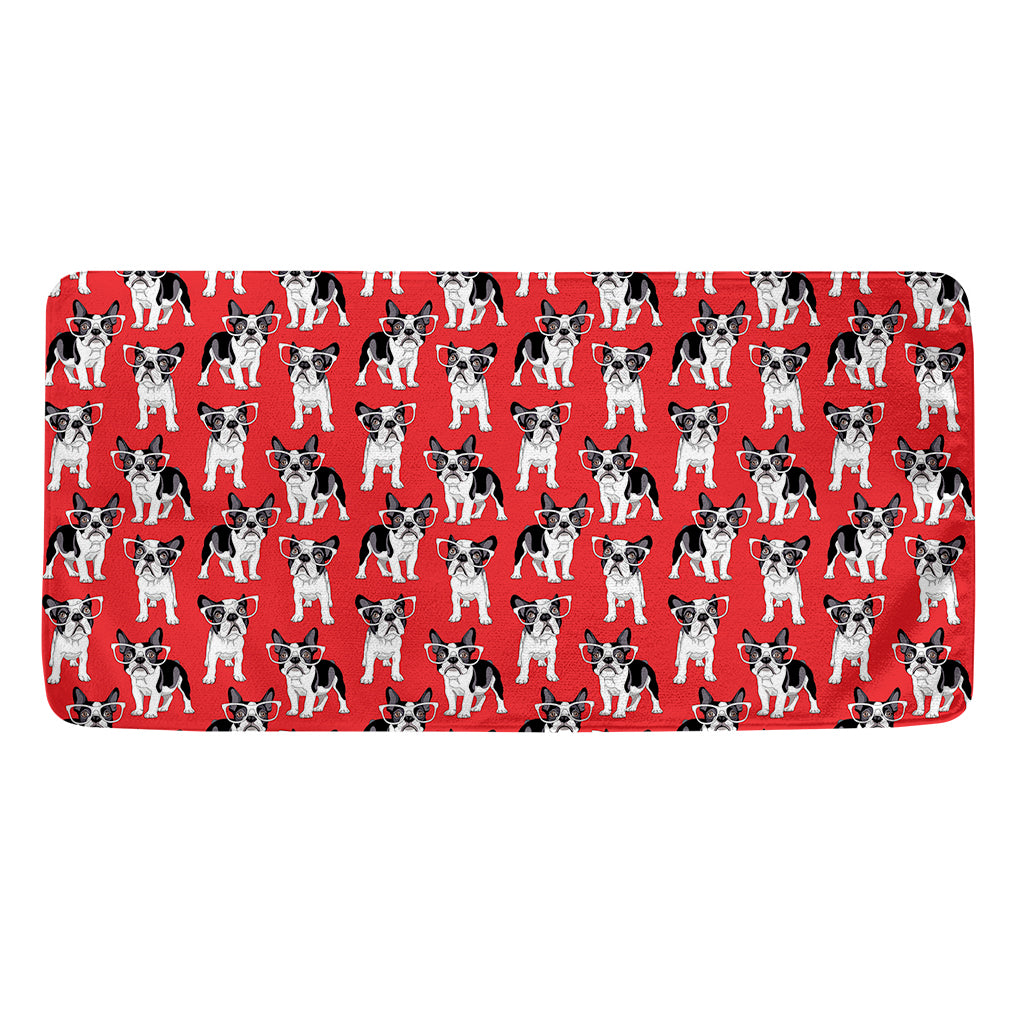 French Bulldog With Glasses Print Towel