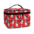 French Bulldog With Glasses Print Travel Makeup Bag