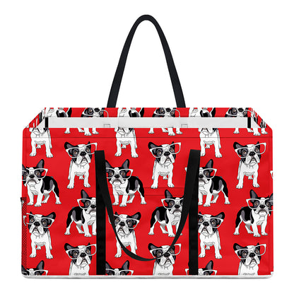 French Bulldog With Glasses Print Utility Tote Bag