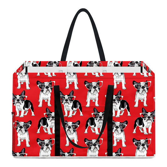 French Bulldog With Glasses Print Utility Tote Bag