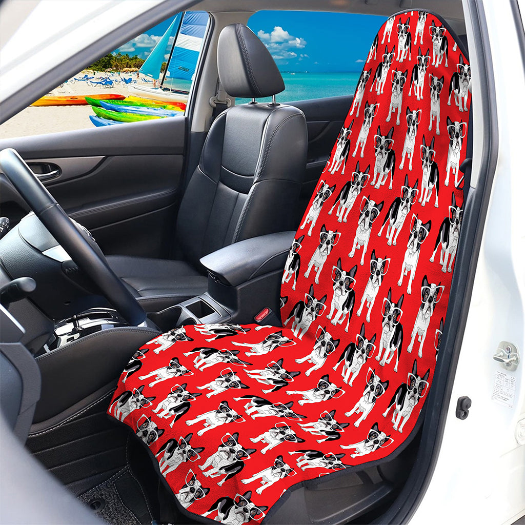 French Bulldog With Glasses Print Waterproof Car Seat Cover