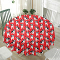 French Bulldog With Glasses Print Waterproof Round Tablecloth