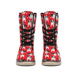 French Bulldog With Glasses Print Winter Boots