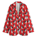 French Bulldog With Glasses Print Women's Cotton Blazer
