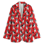 French Bulldog With Glasses Print Women's Cotton Blazer