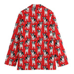 French Bulldog With Glasses Print Women's Cotton Blazer