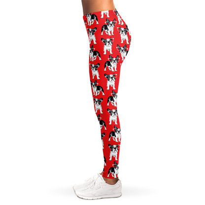 French Bulldog With Glasses Print Women's Leggings