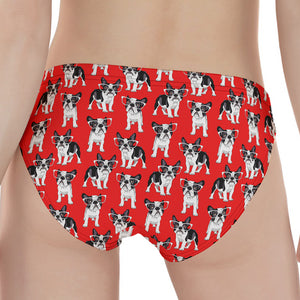 French Bulldog With Glasses Print Women's Panties