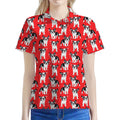 French Bulldog With Glasses Print Women's Polo Shirt