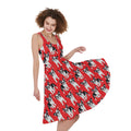French Bulldog With Glasses Print Sleeveless Knee Length Dress