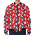 French Bulldog With Glasses Print Zip Sleeve Bomber Jacket