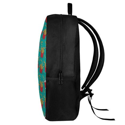 French Fries And Cola Pattern Print 17 Inch Backpack