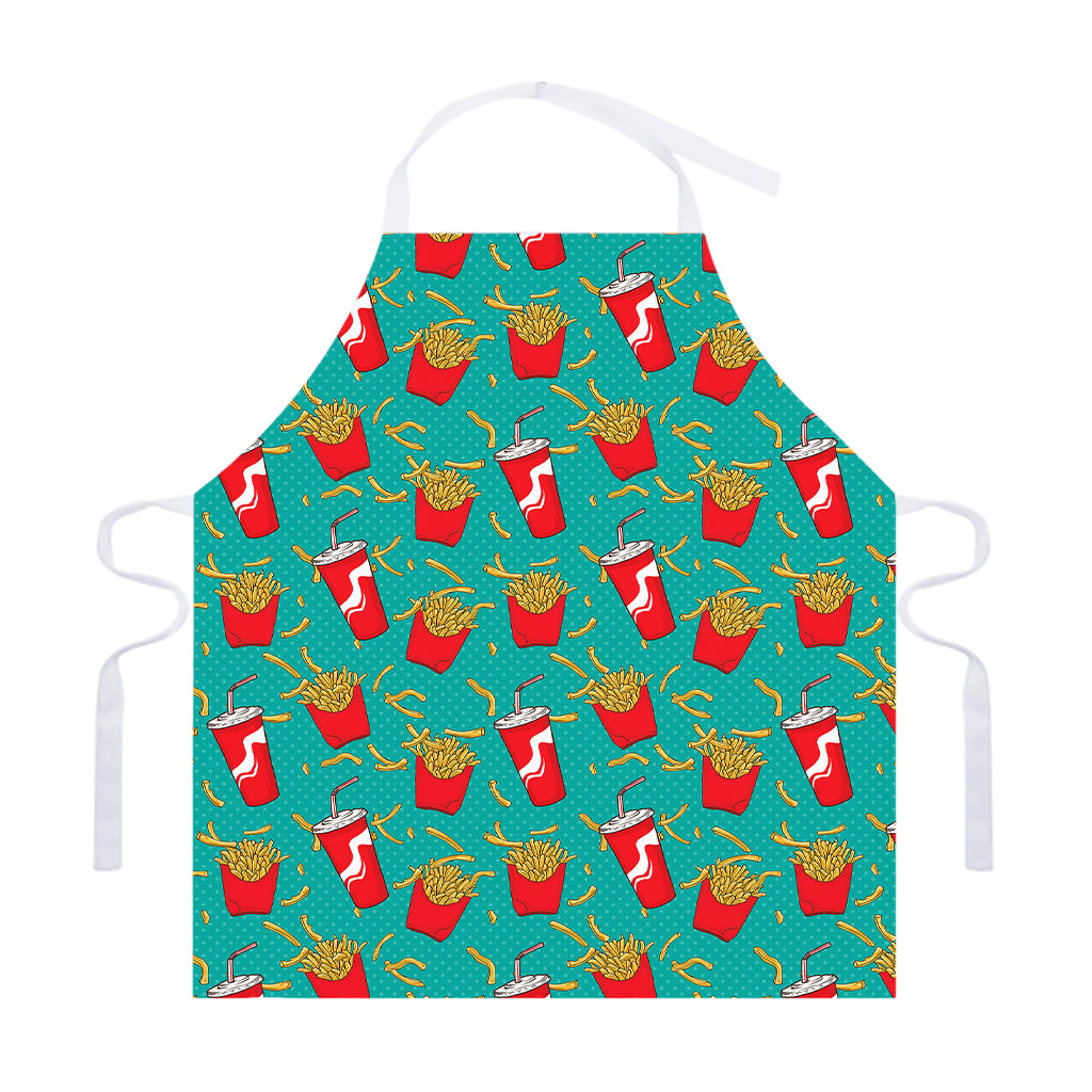 French Fries And Cola Pattern Print Adjustable Apron