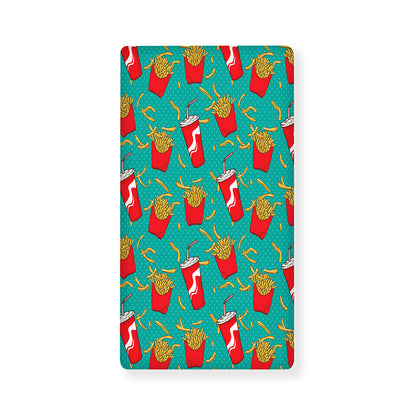French Fries And Cola Pattern Print Baby Crib Sheet