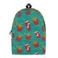 French Fries And Cola Pattern Print School Backpack