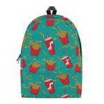 French Fries And Cola Pattern Print Backpack