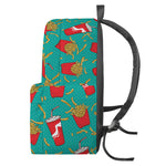 French Fries And Cola Pattern Print Backpack