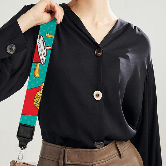 French Fries And Cola Pattern Print Bag Strap