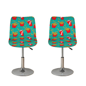 French Fries And Cola Pattern Print Bar Stool Covers