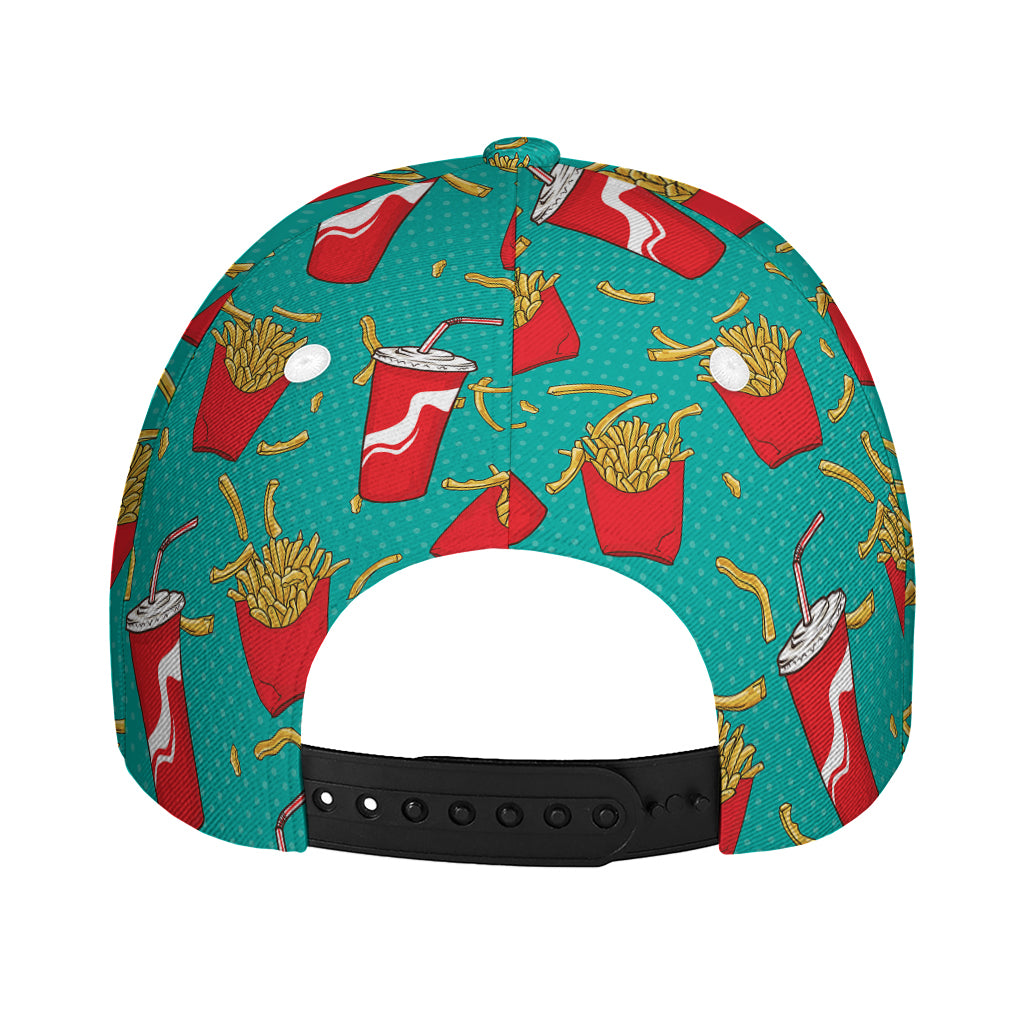 French Fries And Cola Pattern Print Baseball Cap