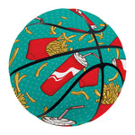 French Fries And Cola Pattern Print Basketball