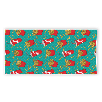 French Fries And Cola Pattern Print Beach Towel