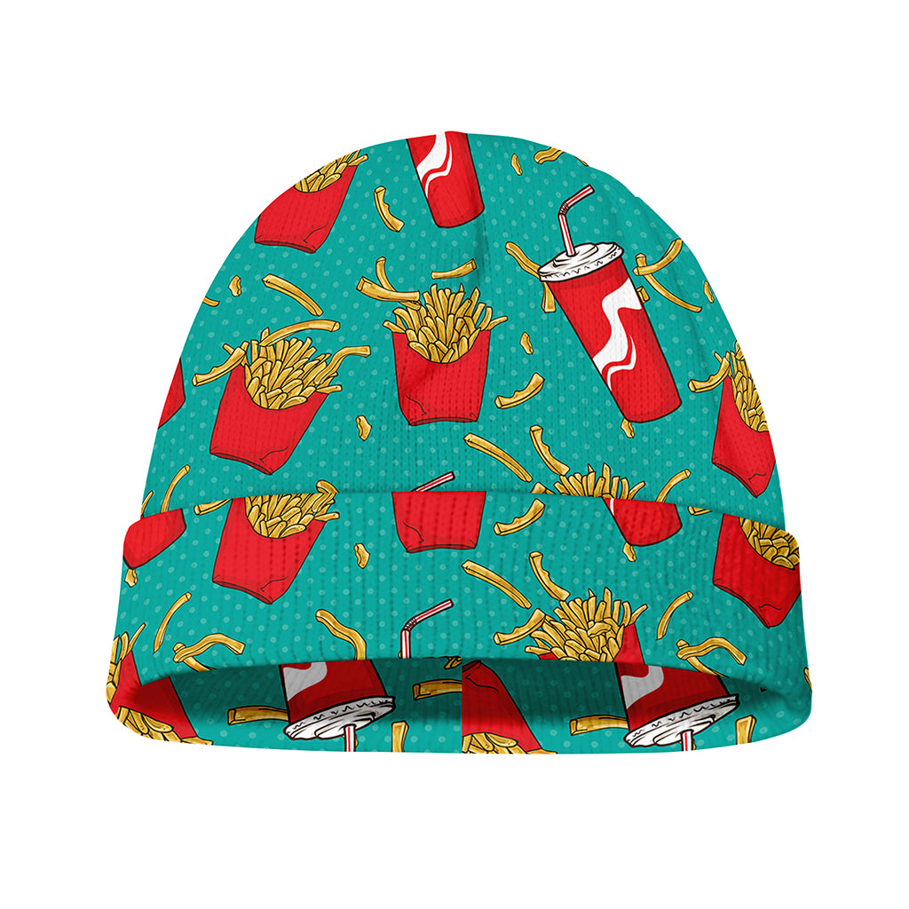 French Fries And Cola Pattern Print Beanie