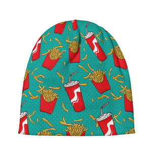 French Fries And Cola Pattern Print Beanie