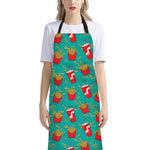 French Fries And Cola Pattern Print Bib Apron With Pocket