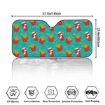 French Fries And Cola Pattern Print Car Windshield Sun Shade