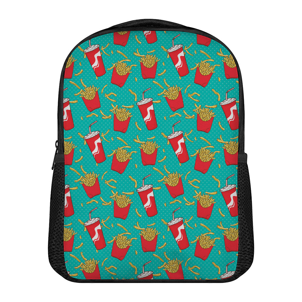French Fries And Cola Pattern Print Casual Backpack