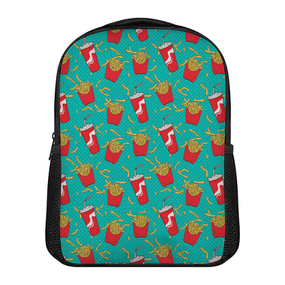 French Fries And Cola Pattern Print Casual Backpack