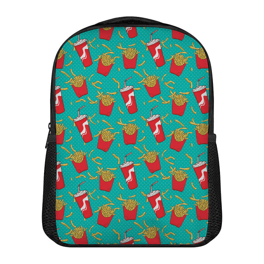 French Fries And Cola Pattern Print Casual Backpack