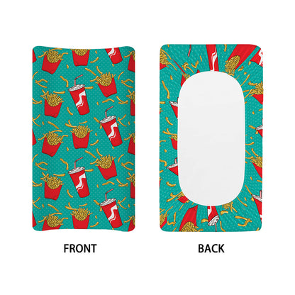 French Fries And Cola Pattern Print Changing Pad Cover