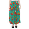 French Fries And Cola Pattern Print Chiffon Maxi Skirt