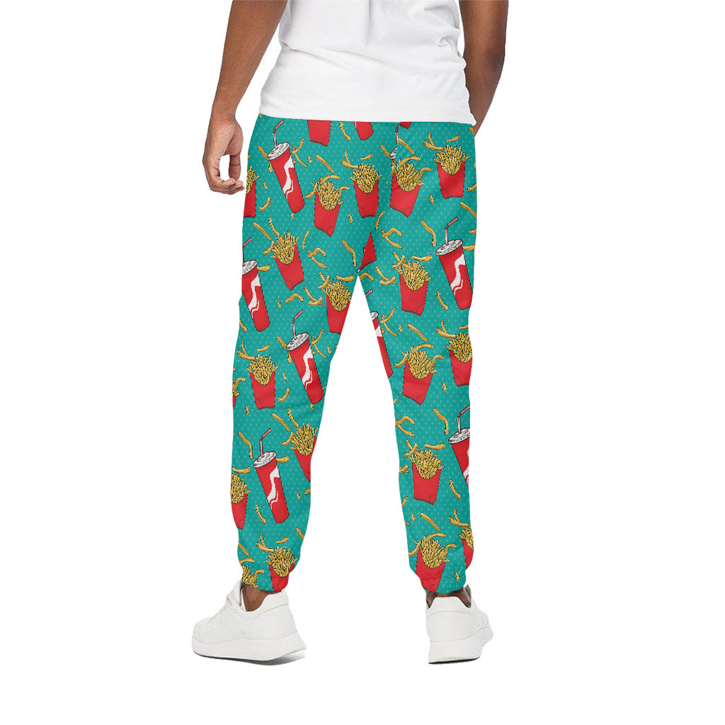 French Fries And Cola Pattern Print Cotton Pants