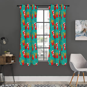 French Fries And Cola Pattern Print Curtain