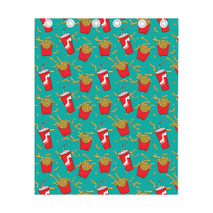 French Fries And Cola Pattern Print Curtain