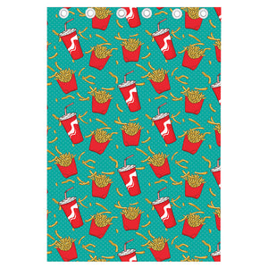 French Fries And Cola Pattern Print Curtain