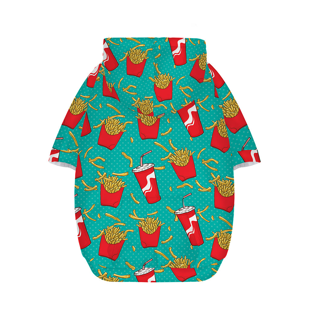 French Fries And Cola Pattern Print Dog Zip Up Hoodie