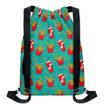 French Fries And Cola Pattern Print Drawstring Backpack