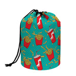 French Fries And Cola Pattern Print Drawstring Makeup Bag